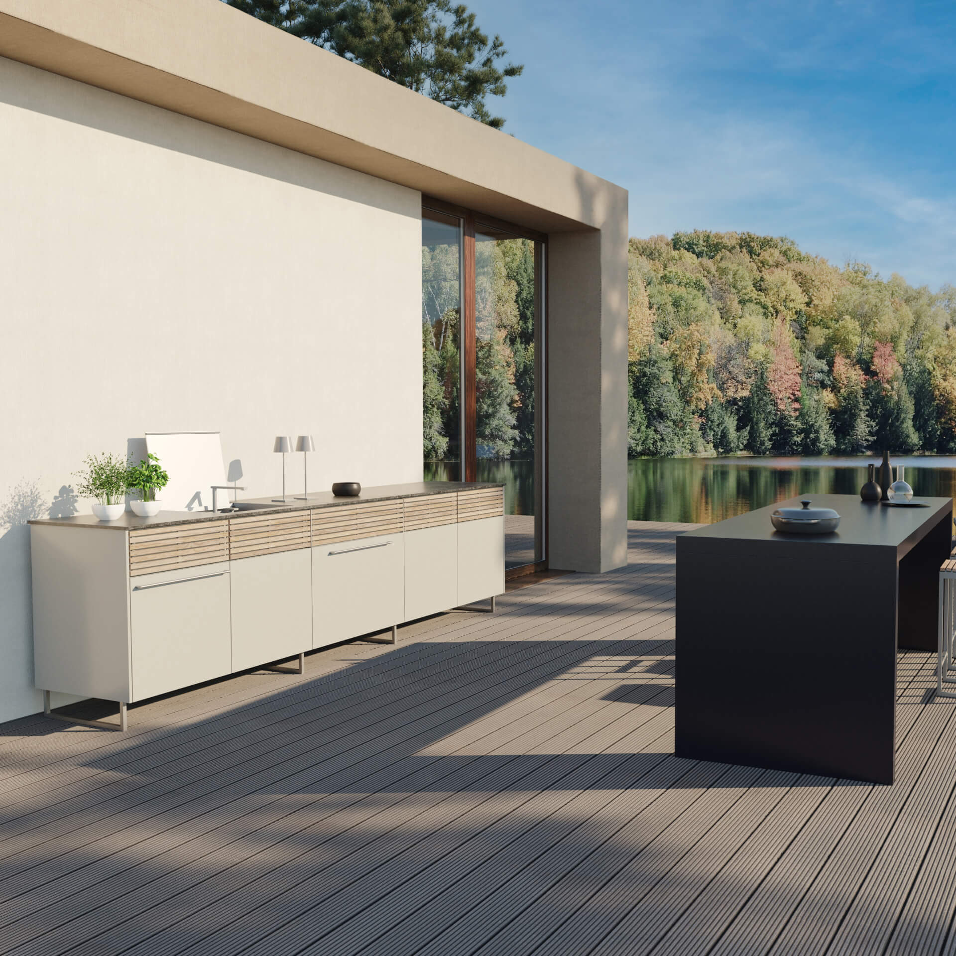 CUBIC OUTDOOR KITCHEN C1 with lamella cladding